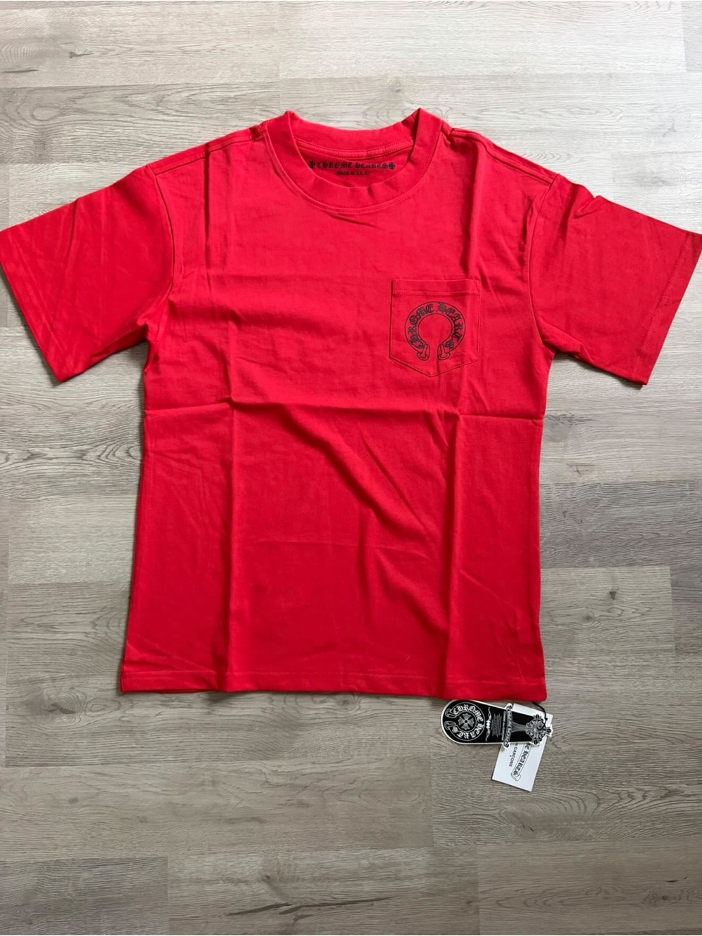 Chrome Hearts Red Pocket Crest Short Sleeve Tee